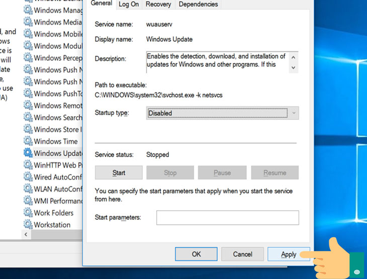 Tắt Cập Nhật Windows 10 Qua Services