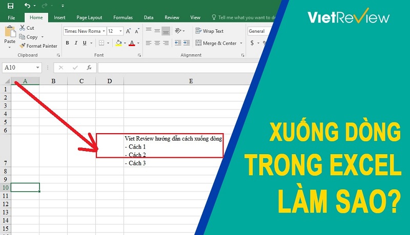 Khám Phá 3 Phương Pháp Để Xuống Dòng Trong Excel Hiệu Quả